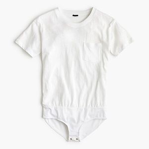 J. Crew Tops - J.Crew White Pocket T-shirt Bodysuit M J. Crew Tops - J.Crew White Pocket T-shirt Bodysuit M